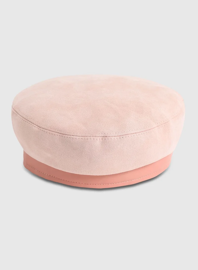 Haute Sauce Casual Solid Suede Beret Cap For Women