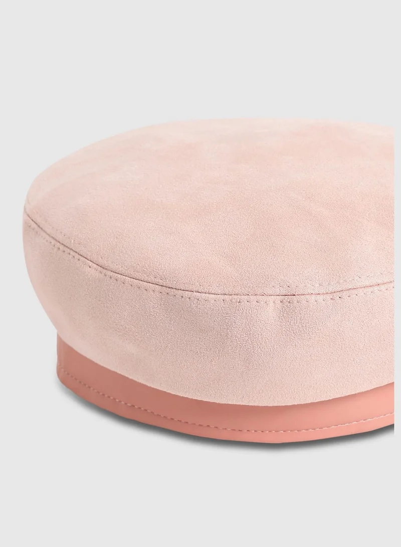 Haute Sauce Casual Solid Suede Beret Cap For Women