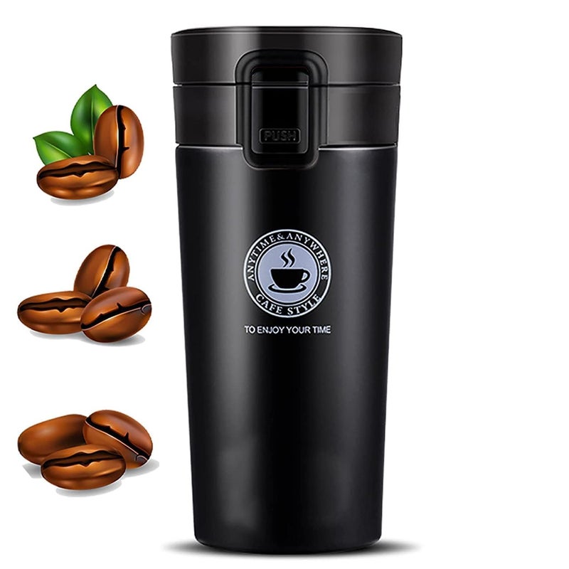 METALIYA METALIYA Coffee Mug Double Wall Stainless Steel Tumbler Vacuum Flask Bottle Thermo Tea Mug Travel Mug 500ML Tumbler with Flip Lid Mesh Filter Hot and Cold for 6 Hours  - Image 1
