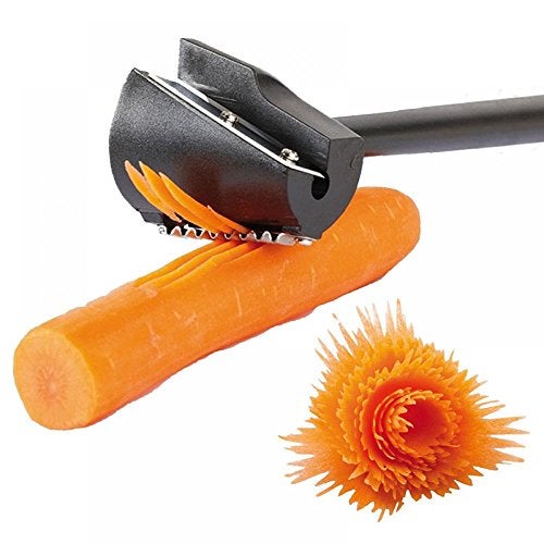 TXIN Carrot Curler and Peeler, Black Carrot Spiral Shred Slicer Root Vegetables Fruits Slicer Sharpener Garnishing Tool - Image 1