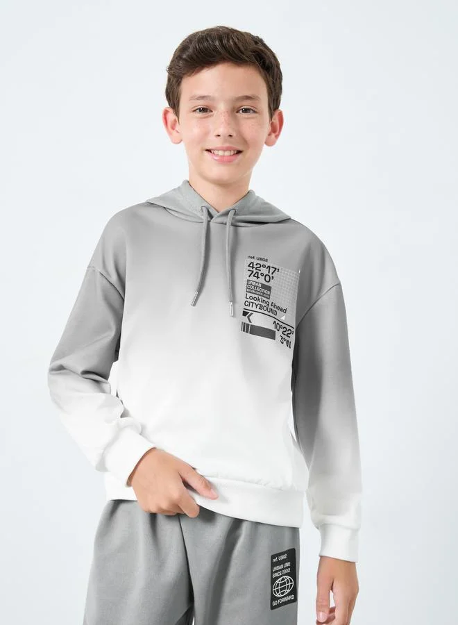 Styli Boys Grey Tie-Dye Hoodie and Joggers Set