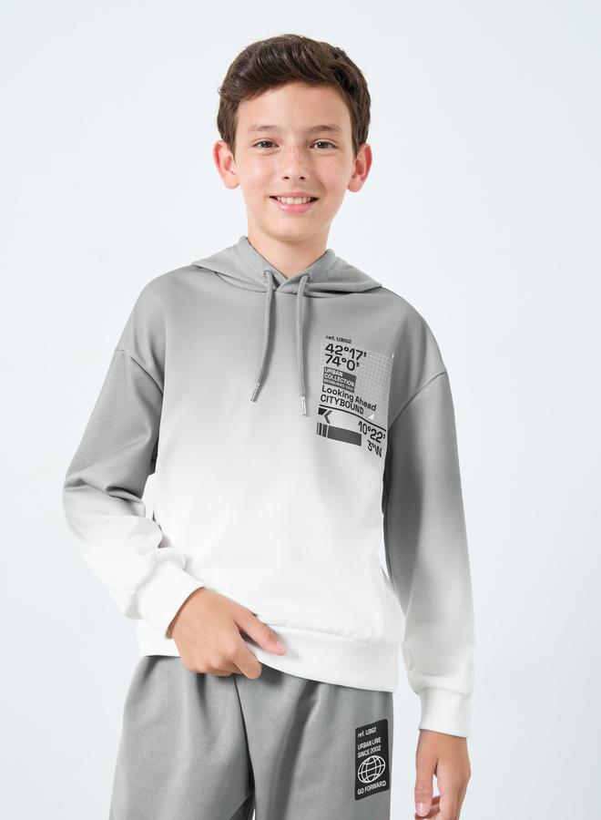 Styli Boys Grey Tie-Dye Hoodie and Joggers Set - Image 2