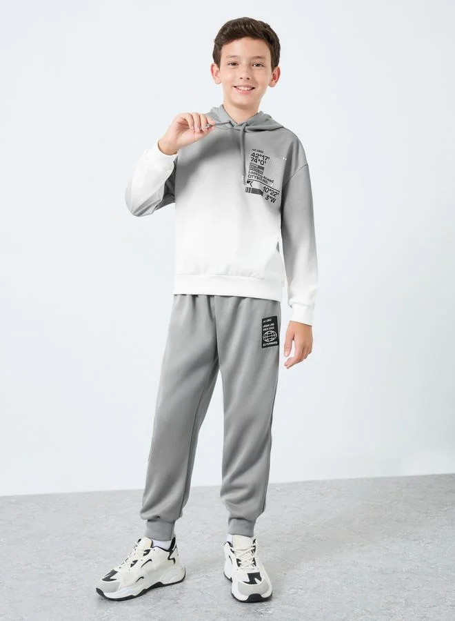 Styli Boys Grey Tie-Dye Hoodie and Joggers Set