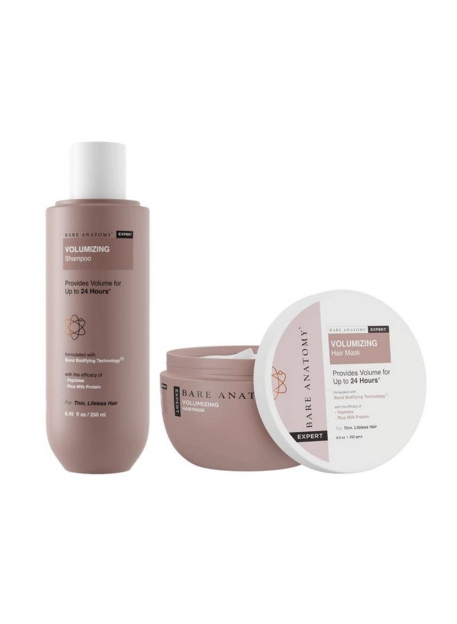 بار_اناتومي مجموعة شامبو وقناع الشعر من Bare Anatomy لزيادة كثافة الشعر | كثافة الشعر حتى 24 ساعة | معزز بالببتيدات وبروتين الحليب الغني | شعر قوي ومرن | خالٍ من البارابين والكبريتات | للنساء والرجال | 250 مل + 250 جرام - Image 1