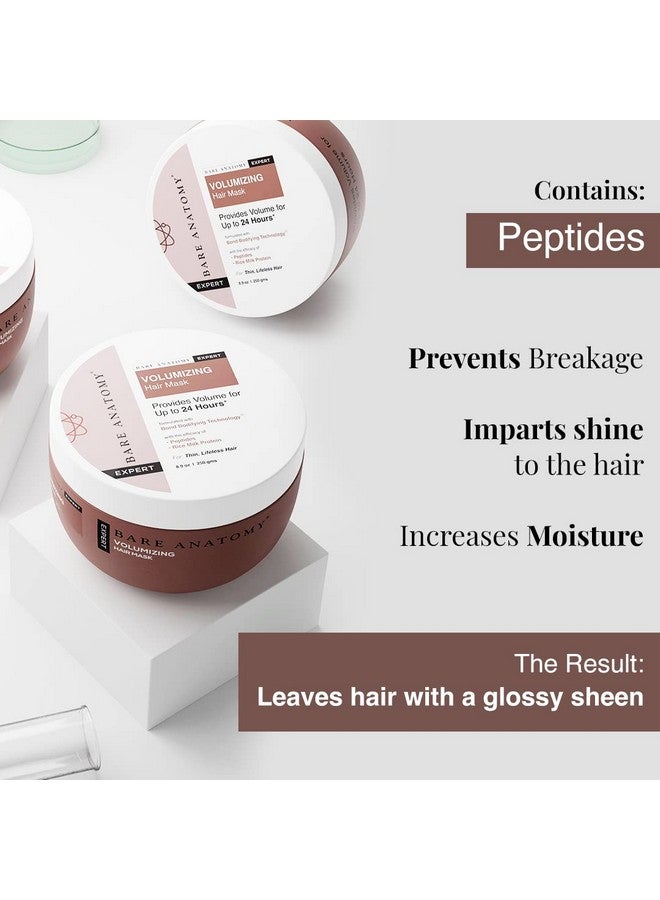 بار_اناتومي مجموعة شامبو وقناع الشعر من Bare Anatomy لزيادة كثافة الشعر | كثافة الشعر حتى 24 ساعة | معزز بالببتيدات وبروتين الحليب الغني | شعر قوي ومرن | خالٍ من البارابين والكبريتات | للنساء والرجال | 250 مل + 250 جرام - Image 4