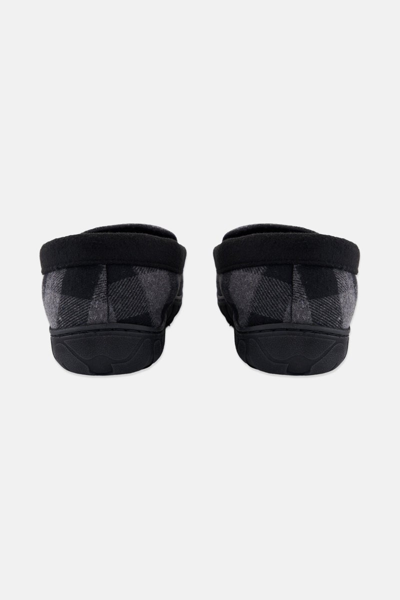 Totes Men Plaid Memory Foam Slip On Shoes, Black  - Image 2