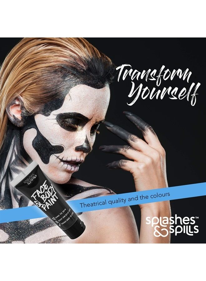 Splashes & Spills Face and Body Paint Cream, 30ml - Pretend Costume and Dress Up Makeup by Splashes & Spills (Black) - Image 3