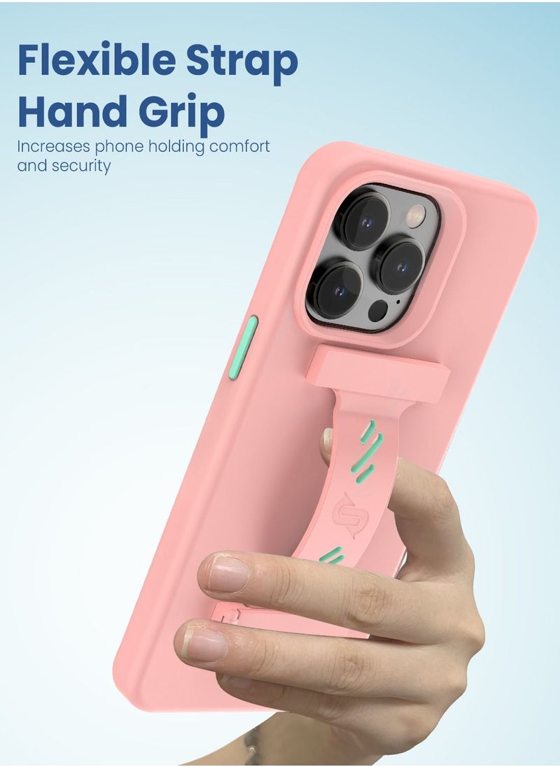 Remson Remson Mag-X Phone Grip Strap with Magnetic Phone Kickstand (Pink/Teal)  - Image 2