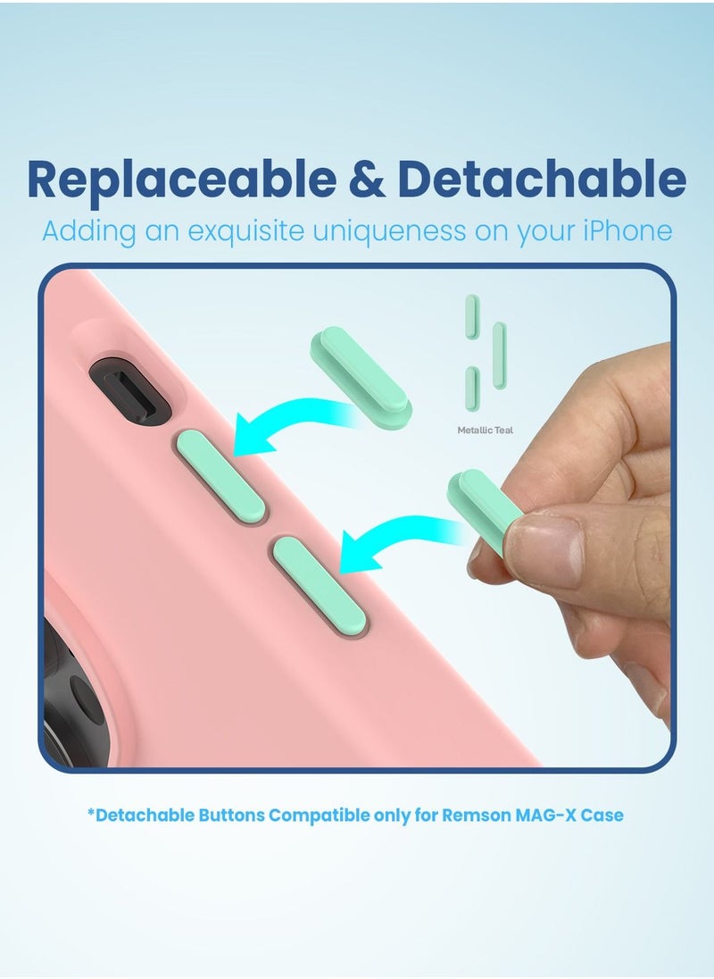 Remson Remson Mag-X Phone Grip Strap with Magnetic Phone Kickstand (Pink/Teal)  - Image 4