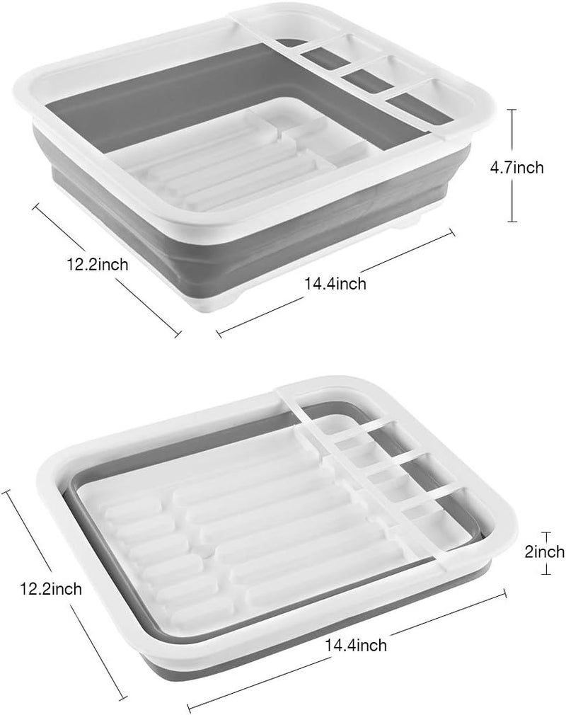 THANSTAR Collapsible Dish Drying Rack, Portable Dish Drainer Organizer for Kitchen, RV, Motorhome, Travel Trailer, Space Saving Kitchen Shelf - Image 3