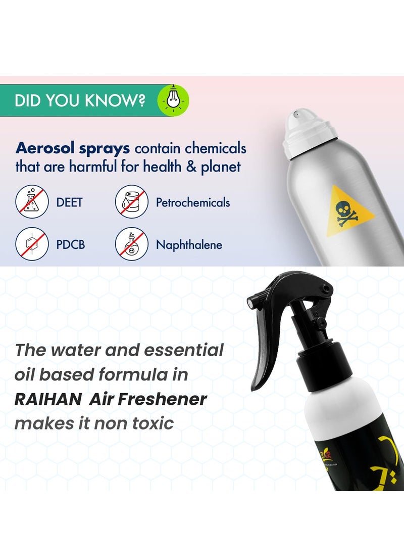 3XR Raihan Air Freshener Black Ice 150ml – Non-Aerosol Spray with Essential Oils, Long Lasting Fragrance, Safe for Pets & Babies, Odor Remover for Home & Car - Image 4