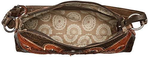 American West Desert Wildflower Zip-Top Shoulder Bag, Golden Tan - Image 5