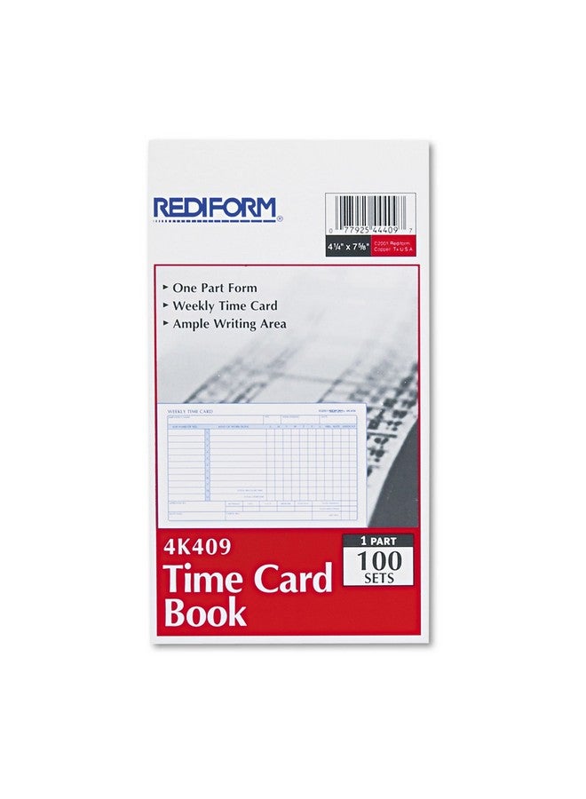 Rediform 4K409 Employee Time Card Weekly 41/4 X 7 100/Pad - Image 1