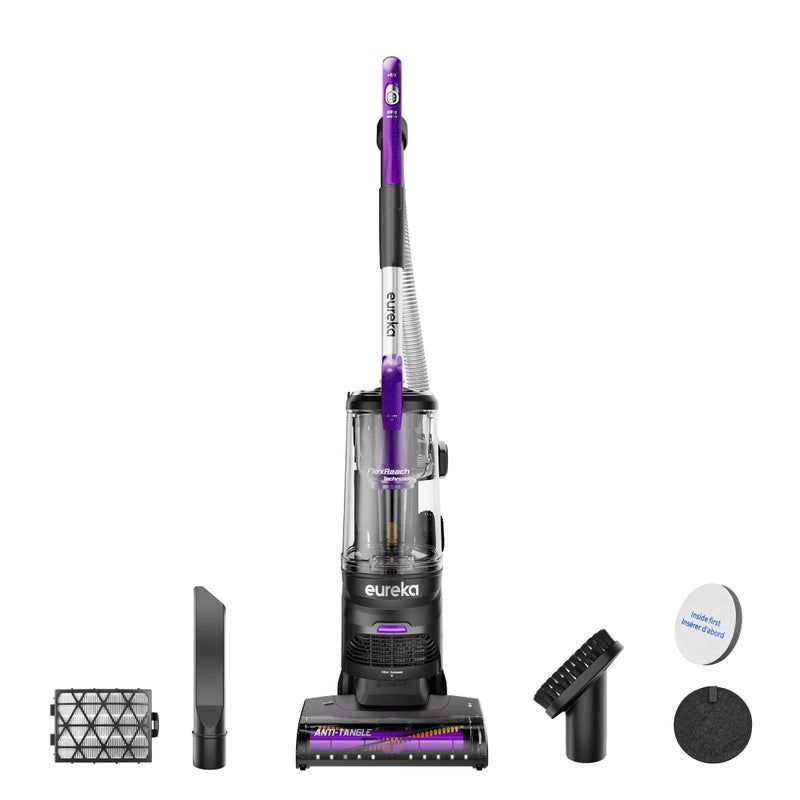 Eureka FlexReach Powerful Upright Vacuum Cleaner for Carpet and Hard Floor, Lift-Up Vacuum with Large Dust Cup, Anti-Tangle, NEU651PL, Purple - Image 1