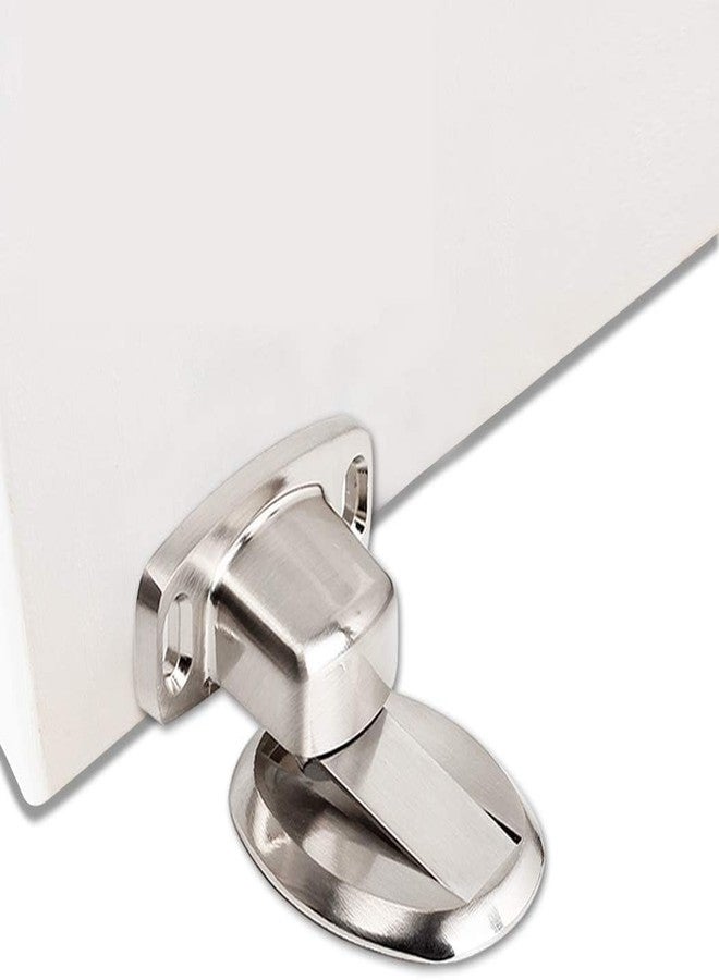 CESITRA Strong Magnetic Door Stopper Magnets Door Stops Catch Floor Door Holder with Self Adhesive and Screw MountInvisible Heavy Duty Magnet No-Drill Magnetic Door Stopper (1, Silver) - Image 1