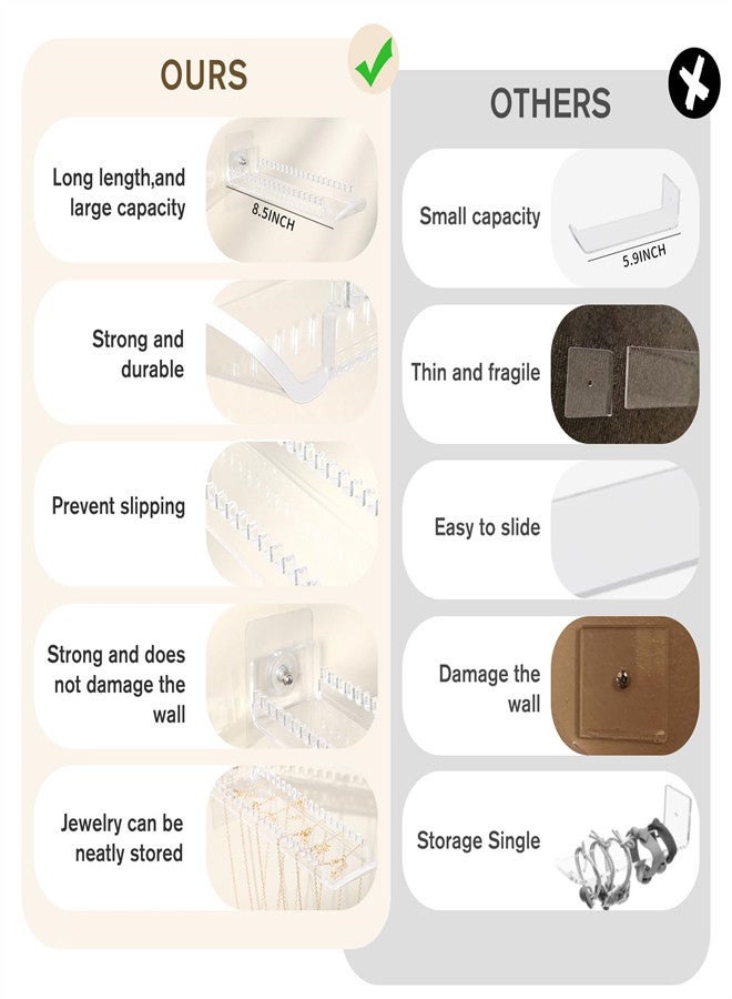 Loquat Headband Holder Scrunchie Holder Wall Hanging, 3 Pcs Acrylic Jewelry Necklace Organizer Necklace Bracelet Claw Clip Holder Hair Accessories Storage for Women and Girls - Image 5