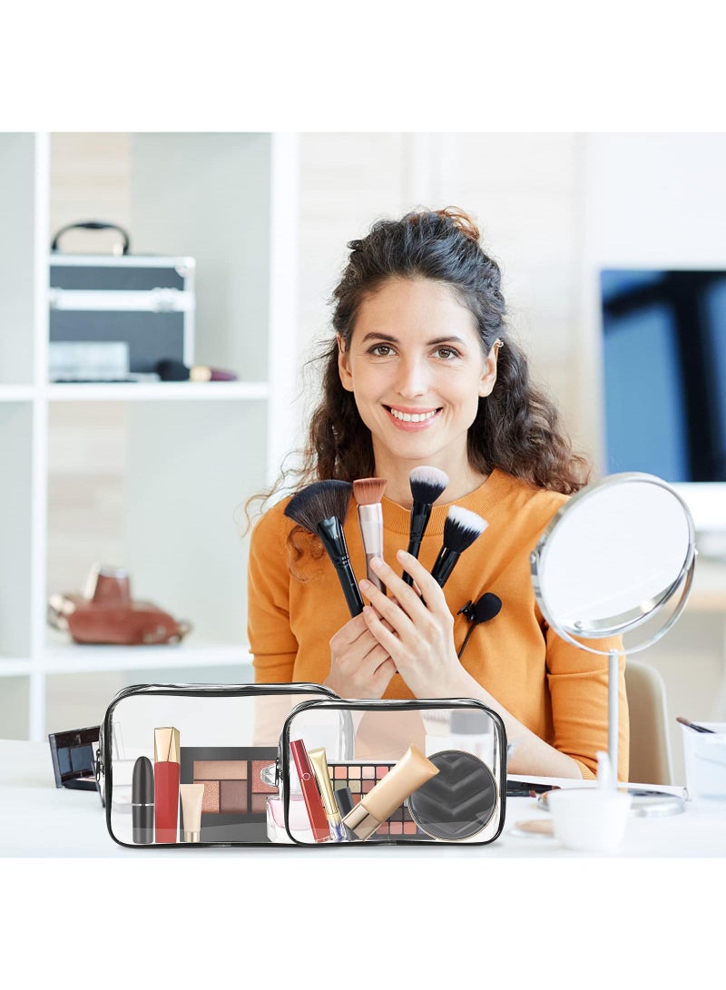 Sweet seven Clear Travel Toiletry Bag Set - Small & Medium Waterproof Cosmetic Pouches for Vacation, Bathroom Organization. Portable Makeup Bags with Zippers, Ideal for Travel Essentials. - Image 3