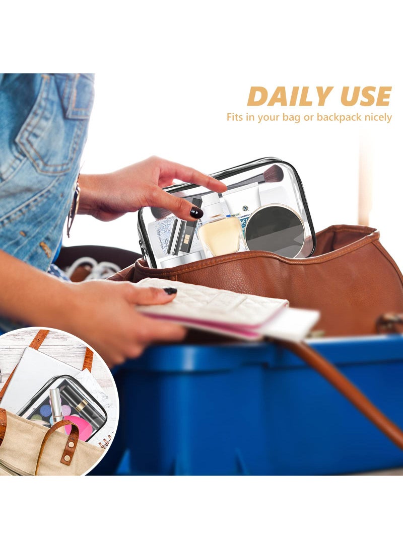 Sweet seven Clear Travel Toiletry Bag Set - Small & Medium Waterproof Cosmetic Pouches for Vacation, Bathroom Organization. Portable Makeup Bags with Zippers, Ideal for Travel Essentials. - Image 4