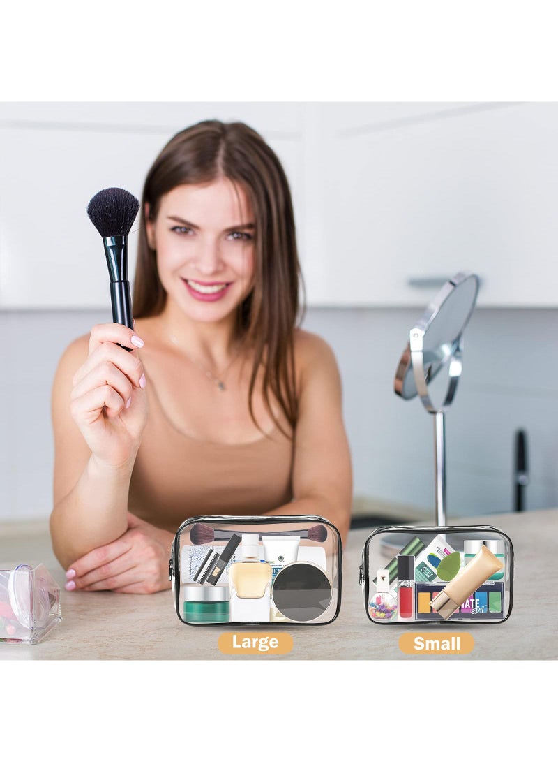 Sweet seven Clear Travel Toiletry Bag Set - Small & Medium Waterproof Cosmetic Pouches for Vacation, Bathroom Organization. Portable Makeup Bags with Zippers, Ideal for Travel Essentials. - Image 2