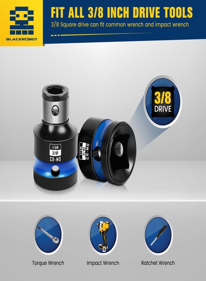 BLACKROBOT 2PCS Impact Bit Holders 3/8 Inch Square Drive to 1/4 Inch Hex Socket Adapter for Impact Wrench - Image 5