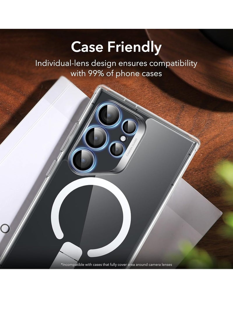 Raxoom Samsung Galaxy S24 Ultra Camera Lens Protector, Individual Lens Protectors, Scratch-Resistant Ultra-Thin Tempered Glass with Aluminum Edging, Galaxy S24 Ultra Case Friendly, 1 Set, Black - Image 4