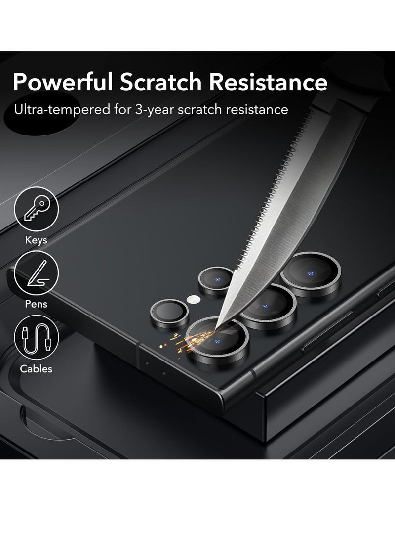 Raxoom Samsung Galaxy S24 Ultra Camera Lens Protector, Individual Lens Protectors, Scratch-Resistant Ultra-Thin Tempered Glass with Aluminum Edging, Galaxy S24 Ultra Case Friendly, 1 Set, Black - Image 3