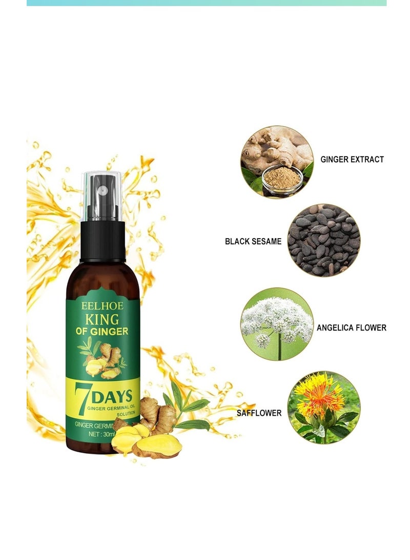 EELHOE زيت الزنجبيل لنمو الشعر وتقوية جذوره 7 أيام مصل الزنجبيل لتغذية جذور الشعر زيت الزنجبيل لتقوية جذور الشعر 7 أيام مصل الزنجبيل لتغذية جذور الشعر - Image 3