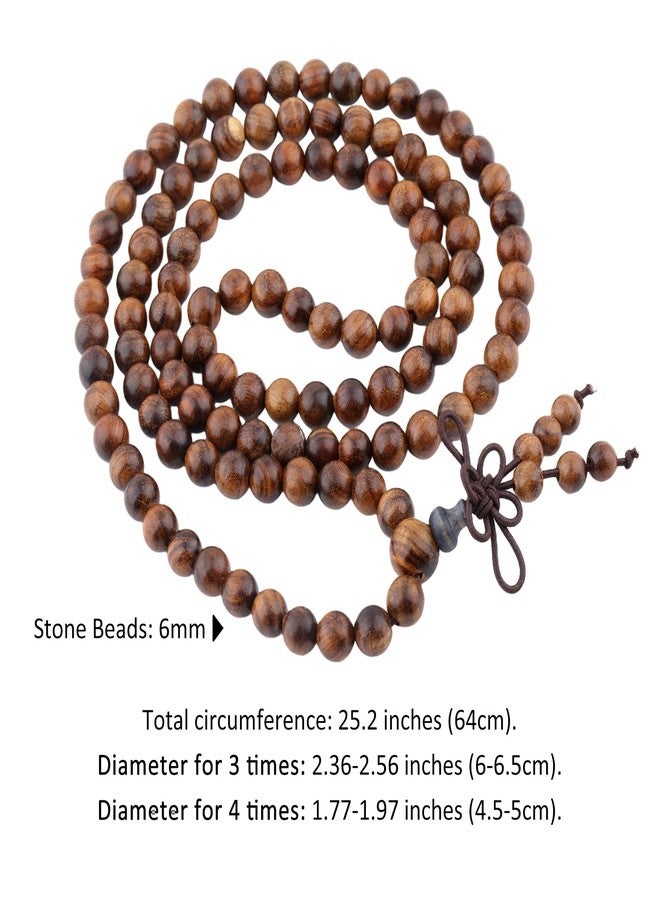 SUNYIK Black Rosewood 108 Tibetan Buddhist Mala Bracelet Beaded Prayer Bead(6mm) - Image 2