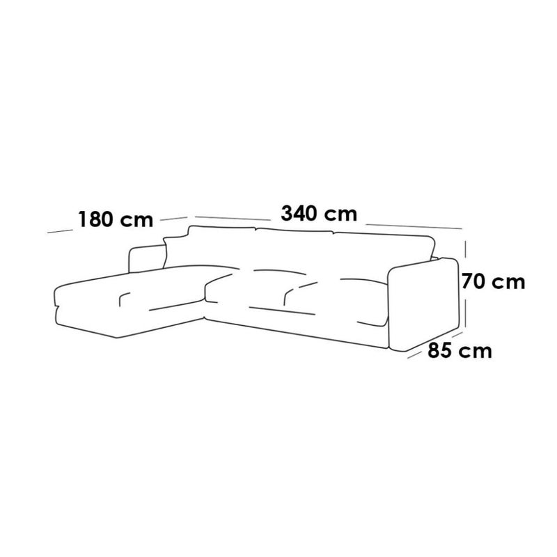 بيتك كنبة زاوية خشب سويدي ومخمل - بيج - Image 2