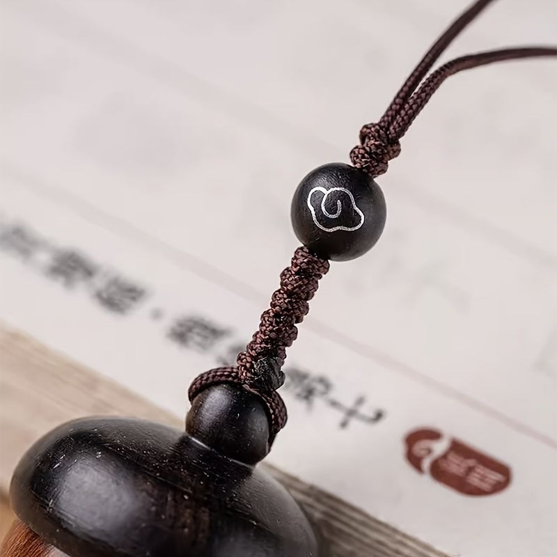 Wooden Acorn Keychain With Detachable Lucky Pine Nut And Hanging Rope Style C - Image 4