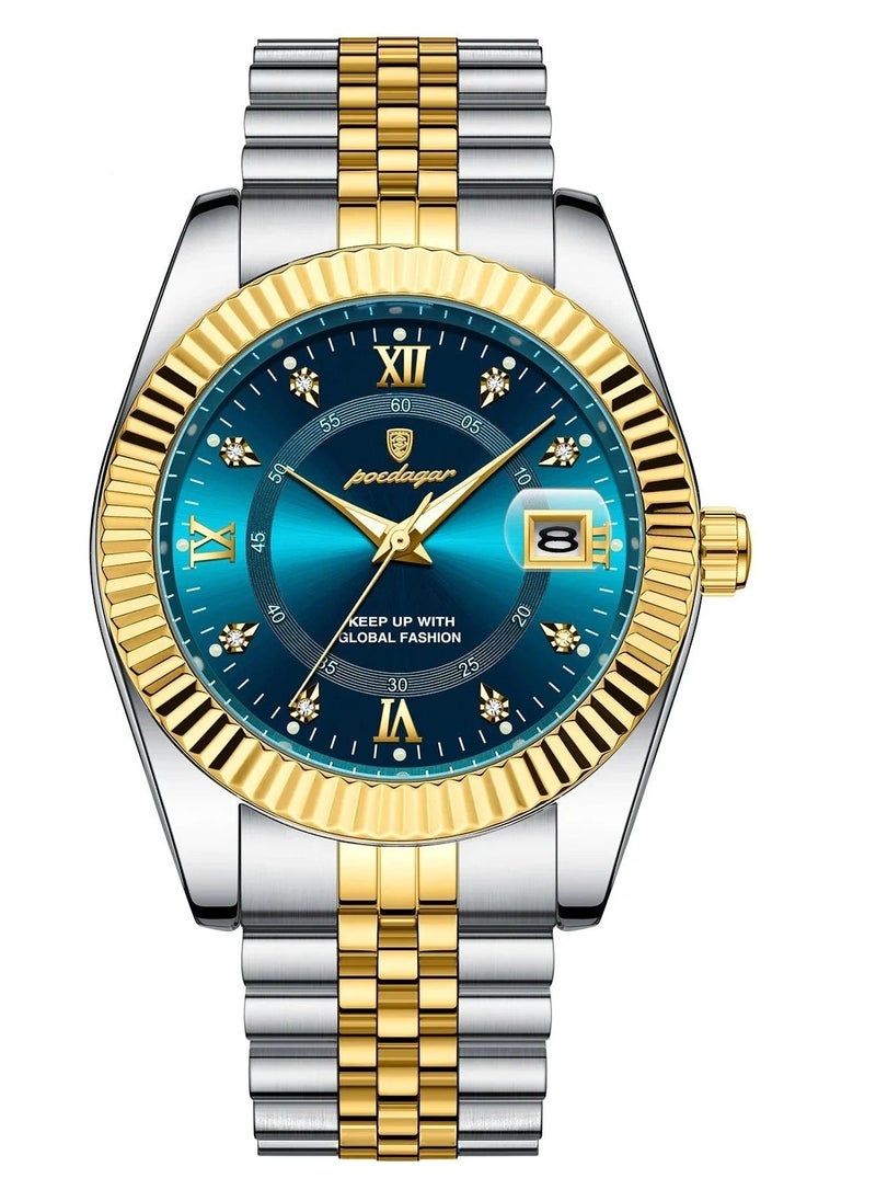 POEDAGAR Luxury Sport Wrist Watch For Man Waterproof Luminous Date Quartz Stainless Steel Men Watch  - Image 1