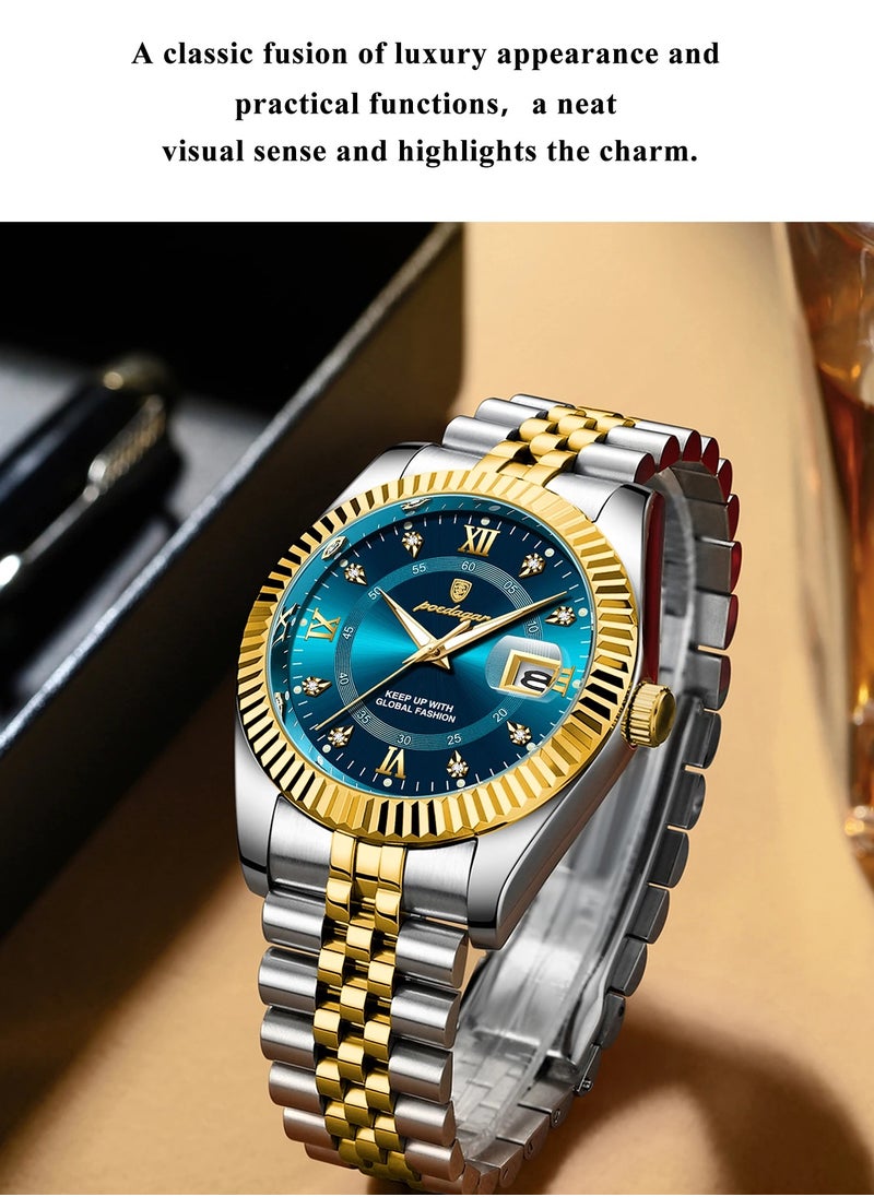 POEDAGAR Luxury Sport Wrist Watch For Man Waterproof Luminous Date Quartz Stainless Steel Men Watch  - Image 2
