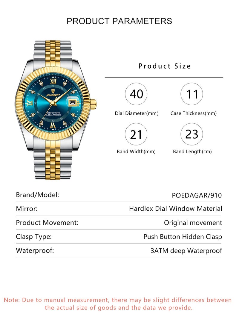 POEDAGAR Luxury Sport Wrist Watch For Man Waterproof Luminous Date Quartz Stainless Steel Men Watch  - Image 5