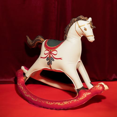 PartyDeco Rocking Horse Foil Balloon PartyDeco 415x34 Inch Large Inflatable Standing Baby Shower Balloon Vintage Style Decorations Kids Birthday Party - Image 5