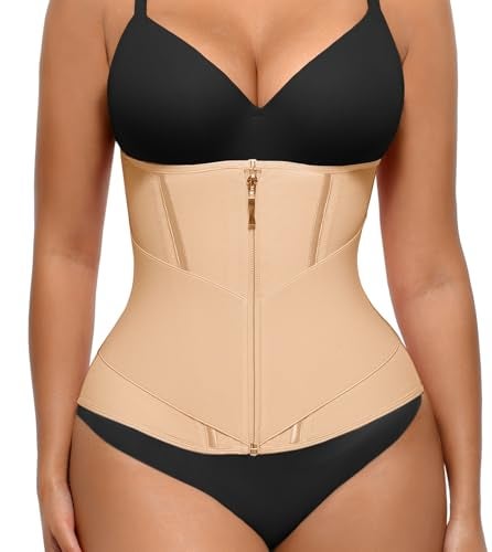 FeelinGirl Waist Trainer for Women Belly Fat Tummy Control Waist Cincher Corset Shapewear Body Shaper Sport Workout Girdle Skin M - Image 1
