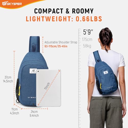 SKYSPER Sling Bag Anti Theft Crossbody Bag RFID Lightweight Travel Shoulder Chest Bag for Hiking Walking - Image 3