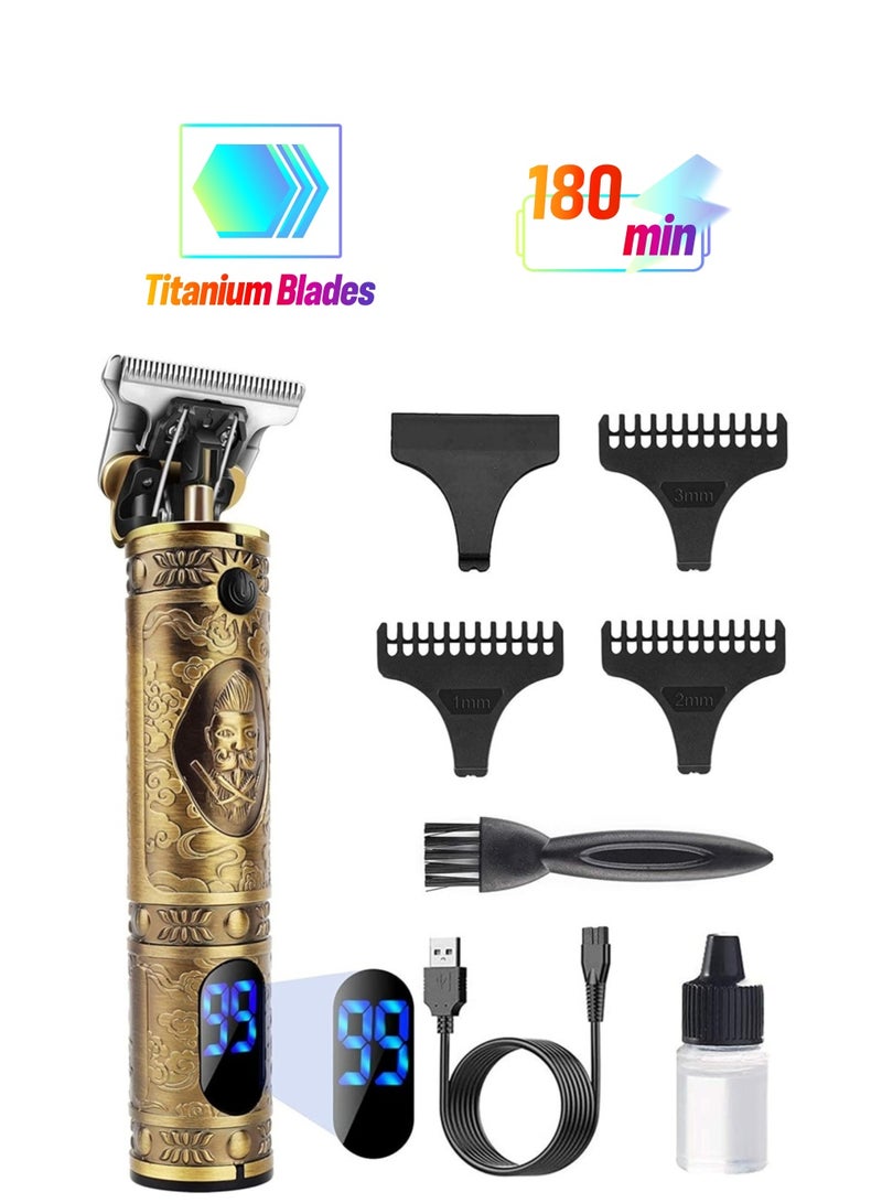 ELTRAZONE Professional Beard Trimmer Cordless Electric Self Hair Clippers with LCD Screen Precision Outliner Trimmer - Image 1