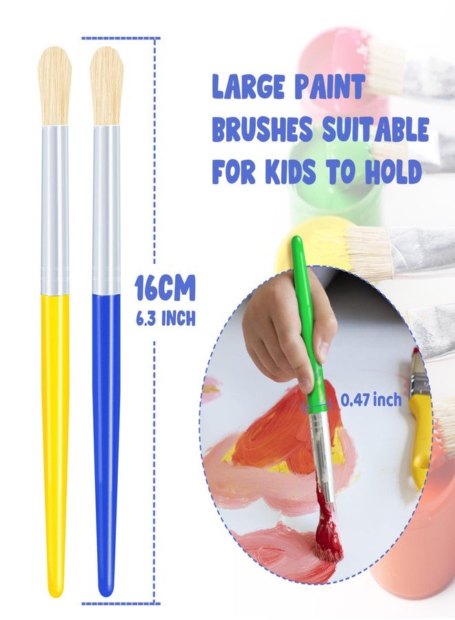 Joyooss Paint Brushes for Kids, 12 Pcs Round Large Toddler Paint Brushes Set, Easy to Clean & Grip Washable No Shed Hog Bristle Paintbrushes Kids Paint Brushes for Watercolor, Acrylic, Gouache, Ink - Image 3