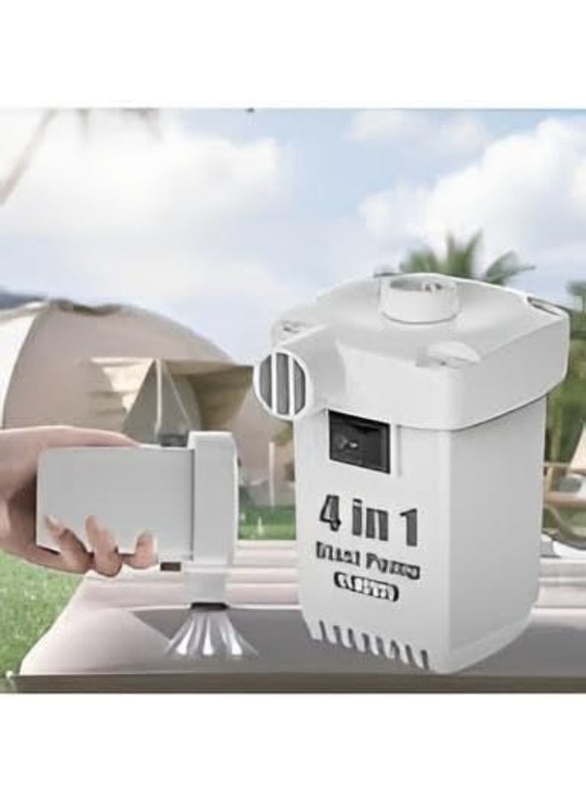 4-in-1 Cordless Electric Air Pump with Type-C Port - Portable Air Blower and Deflater for Camping and BBQs - Image 1
