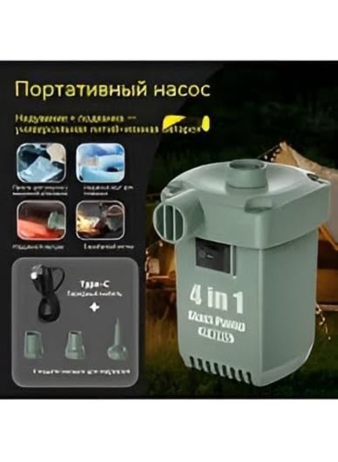4-in-1 Cordless Electric Air Pump with Type-C Port - Portable Air Blower and Deflater for Camping and BBQs - Image 2