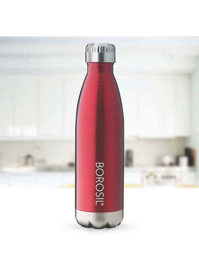 بوروسيل زجاجة مياه بورويل معزولة فراغياً مطلية بالنحاس، زجاجة رياضية، زجاجة يوغا، خارجية، محمولة، مانعة للتسرب، قابلة لإعادة الاستخدام، زجاجة مياه حمراء، 1000 مل، Fgbol1000Rd - Image 4