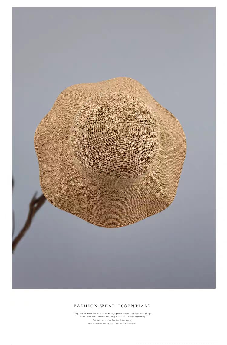 Tinkeep Women Wide Brim Straw Sun Hat UPF 80+, Foldable Beach Hat with Windproof Chin Strap, Adjustable Summer Sun Hat for Travel Vacation Outdoor Khaki - Image 5