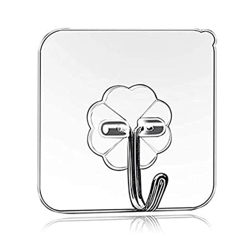 Ekon Set of 12 Self Adhesive Strong Transparent Waterproof Wall Clip Hanger Steel Hooks for Bathrooms Kitchen Bedrooms Closets Living Room Toilet Office School Showroom Upto 25KGMax - Image 3