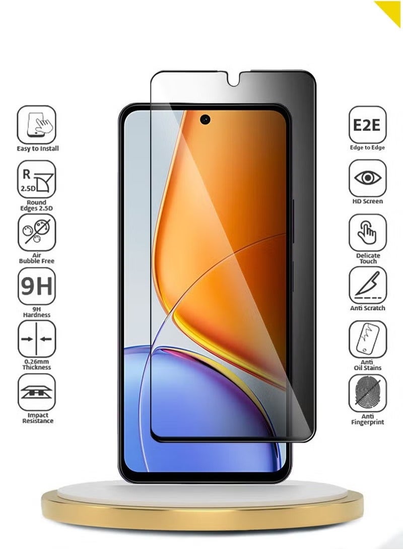 TIGER vivo Y39 5G 2025 Premium E2E Series Privacy Tempered Glass Screen Protector – Full Glue, Full Coverage, Edge-to-Edge Design – Anti-Spy Privacy Shield, 9H Hardness, HD Clarity, Scratch Resistant, Oleophobic Coating, Easy Bubble-Free Installation – Clear/Black - Image 1
