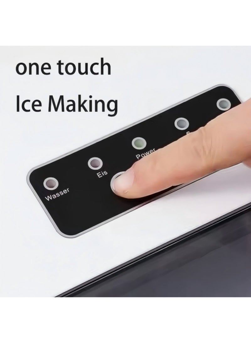 روك بو آلة صنع الثلج المحمولة مع وظيفة التنظيف الذاتي، مزودة بمقبض ومغرفة وسلة، تنتج 9 مكعبات ثلج في 6 دقائق، 12 كجم/24 ساعة، مثالية للاستخدام في المنزل والمطبخ والمكتب والحفلات. - Image 4