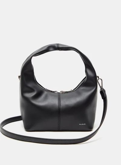 HAADANA Solid Hobo Bag with Detachable Strap and Zip Closure