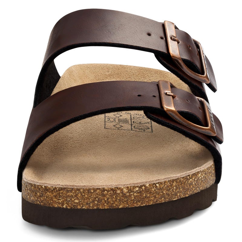 ODOLY Unisex Cork Footbed Slide Sandal, Arch Support Summer Outdoor Sandals with Adjustable Buckle for Women and Men,Brown Oily 39(8-8.5 Women/6.5-7 Men) - Image 3
