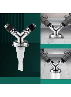 Rasdion Rasdion Bathroom Floor Drain Connector Assembly Drainer for Washing Machine Outlet Pipe Connector YModel with Coupling  - Image 2