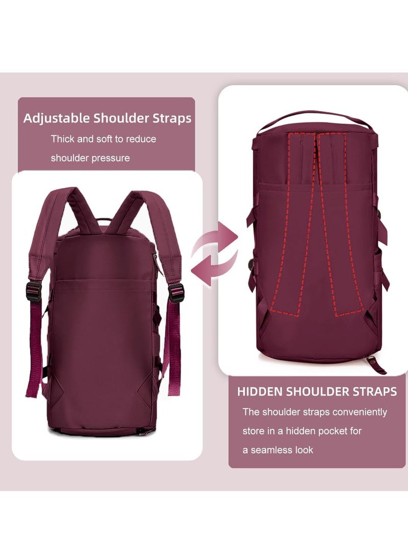 TRASSLE Large Capacity Sports Gym Bag,3-in-1 Sports Bag with Shoes Compartment & Wet Pocket, Waterproof Shoulder Weekender Bag for Women and Men Swim Sports Travel Duffel Bag (Purple)  - Image 5