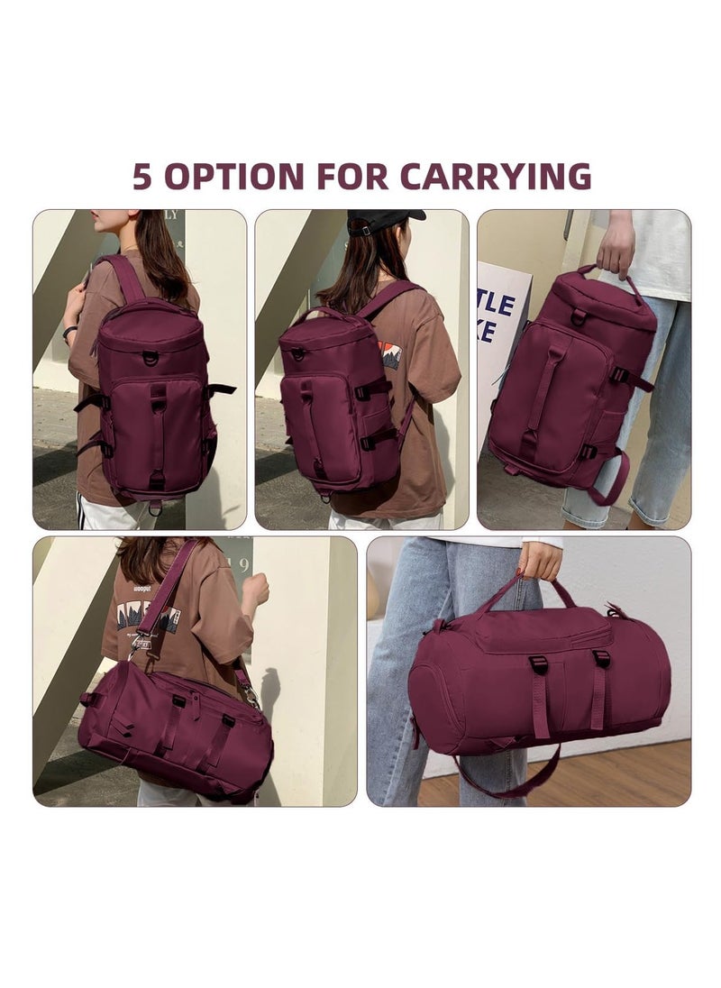 TRASSLE Large Capacity Sports Gym Bag,3-in-1 Sports Bag with Shoes Compartment & Wet Pocket, Waterproof Shoulder Weekender Bag for Women and Men Swim Sports Travel Duffel Bag (Purple)  - Image 4